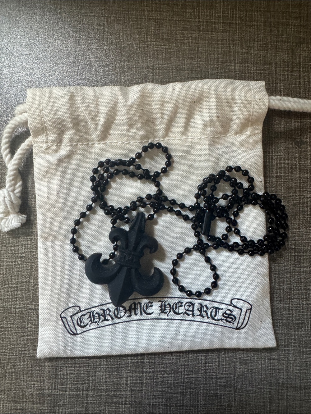 New Chrome Hearts Black BS Fleur Silicone Rubber Necklace